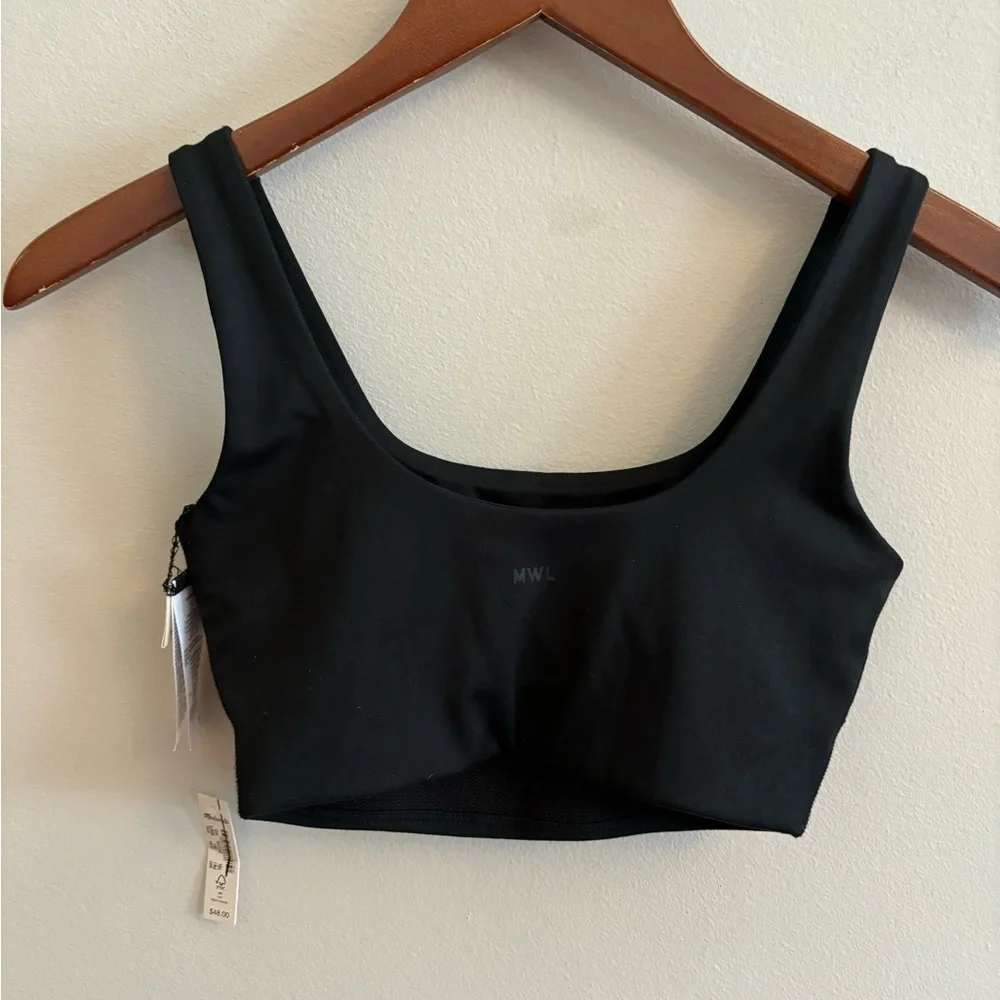 Madewell black Flex Square-Neck Sports Bra new size XXS - Picture 5 of 6
